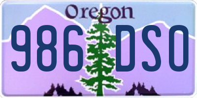 OR license plate 986DSO