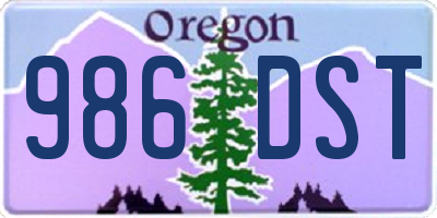 OR license plate 986DST