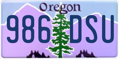 OR license plate 986DSU