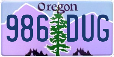 OR license plate 986DUG
