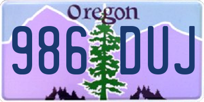 OR license plate 986DUJ