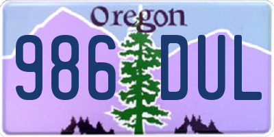 OR license plate 986DUL