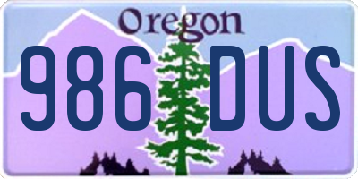 OR license plate 986DUS