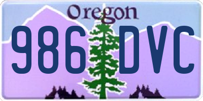OR license plate 986DVC