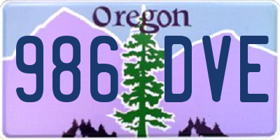 OR license plate 986DVE