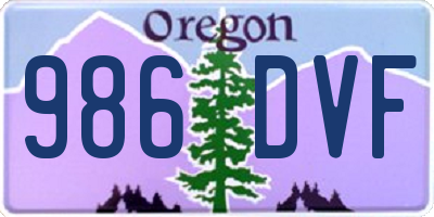 OR license plate 986DVF