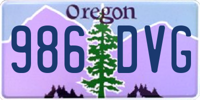 OR license plate 986DVG