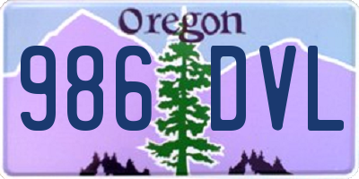 OR license plate 986DVL