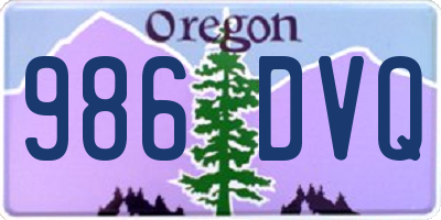 OR license plate 986DVQ