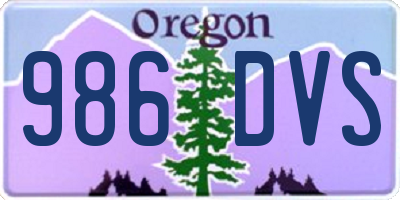 OR license plate 986DVS