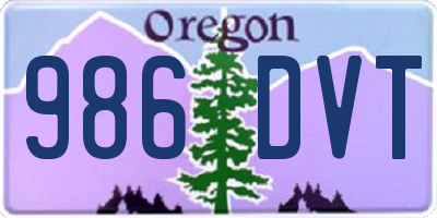 OR license plate 986DVT
