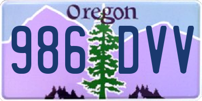 OR license plate 986DVV