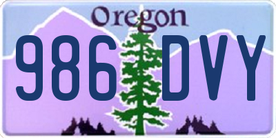 OR license plate 986DVY