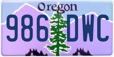 OR license plate 986DWC