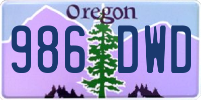 OR license plate 986DWD