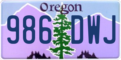 OR license plate 986DWJ