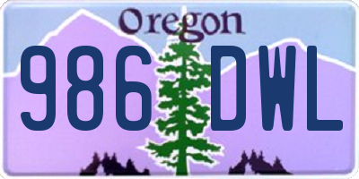 OR license plate 986DWL