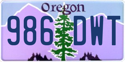 OR license plate 986DWT