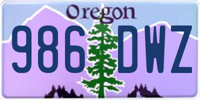OR license plate 986DWZ