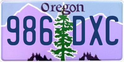 OR license plate 986DXC