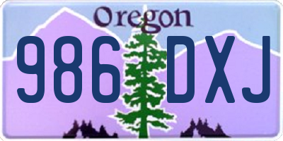 OR license plate 986DXJ