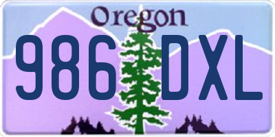 OR license plate 986DXL