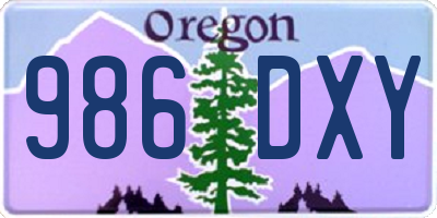 OR license plate 986DXY
