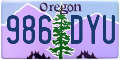 OR license plate 986DYU