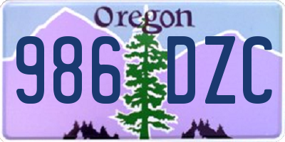 OR license plate 986DZC