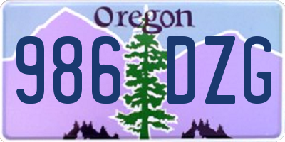 OR license plate 986DZG