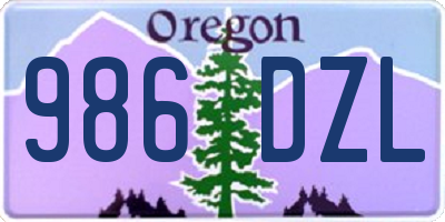 OR license plate 986DZL