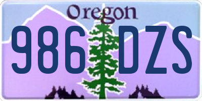 OR license plate 986DZS
