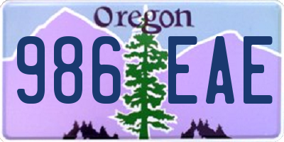 OR license plate 986EAE