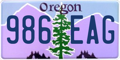 OR license plate 986EAG