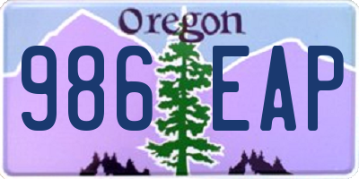 OR license plate 986EAP