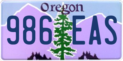 OR license plate 986EAS