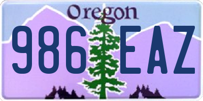 OR license plate 986EAZ