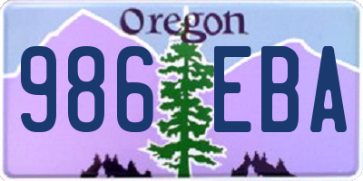 OR license plate 986EBA