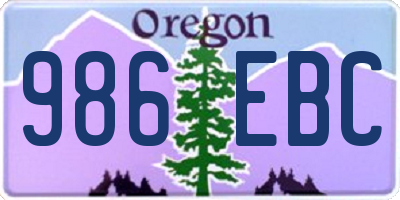 OR license plate 986EBC