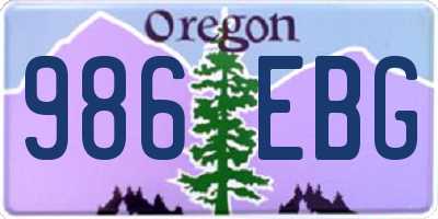OR license plate 986EBG