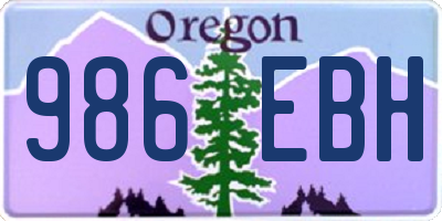 OR license plate 986EBH