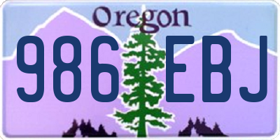 OR license plate 986EBJ
