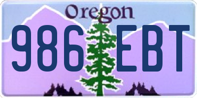 OR license plate 986EBT