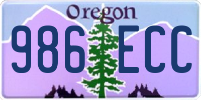 OR license plate 986ECC