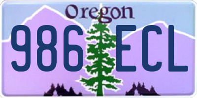OR license plate 986ECL