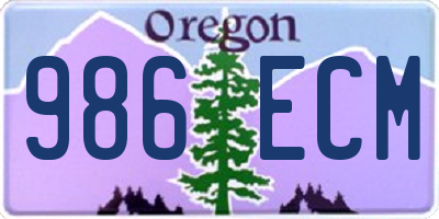 OR license plate 986ECM