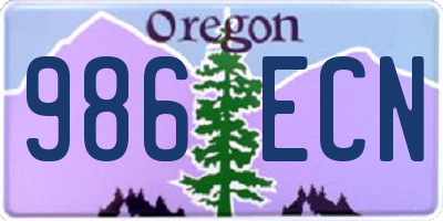 OR license plate 986ECN