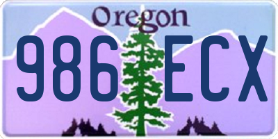OR license plate 986ECX