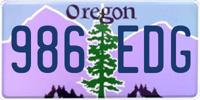 OR license plate 986EDG