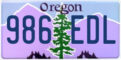 OR license plate 986EDL